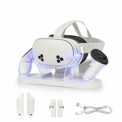 Ladestation für MetaQuest 3S/Quest 3, Schnellladestation mit LED-Anzeige, Ladestation mit USB-C-Schnellladefunktion für VR-Konsole und Touch Controller Angebot bei HelloDeals