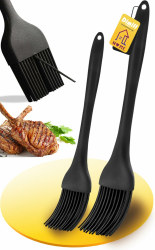 Silikonpinsel, Backpinsel Silikon, Küchenpinsel, 26+21cm BPA-Freies Silikon in Lebensmittelqualität Pinsel Küche, 446℉ (230℃) Wärmebeständigkeit Pinsel Backen BBQ Grillpinsel |Groß+Klein 21cm+26cm-schwarz Angebot bei HelloDeals