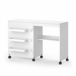 Vicco Nähtisch Carmen, Nähmaschinenschrank, Weiß, 118.5 x 79.5 cm mit 3 Regalen Weiß 118 cm Angebot bei HelloDeals