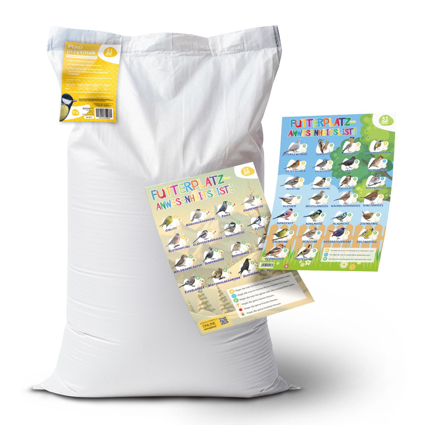 ARPON Vogelfutter ganzjährig | Hochwertige Futtermischung | Verschiedene Samen 20kg | Energieriches Ganzjahresfutter für Vögel mit erstklassigem Inhalt | Streufutter Wildvogelfutter 20 kg Angebot bei HelloDeals