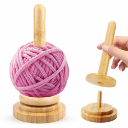 AKONE Tragbarer Garnhalter aus Holz, Wollabwickler Rotierende, Wollwickler zum Stricken, Garnhalter Spender, Wollknäuelhalter Holz, Garnrollenhalter für Garnaufbewahrung Heimwerker Nähbegeisterte Angebot bei HelloDeals