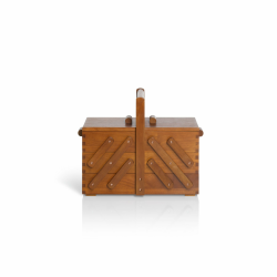 Prym 612549 Nähkasten M aus dunklem Kautschukholz – 3-stufige Holzbox zur Aufbewahrung von Nähzubehör, Knöpfen, Garn & Bastelutensilien – Ziehharmonika-System, stabile Tragegriffe, 36 × 28 × 19 cm Dunkles Holz M: 36 cm x 28 cm x 19 cm Angebot bei HelloDeals