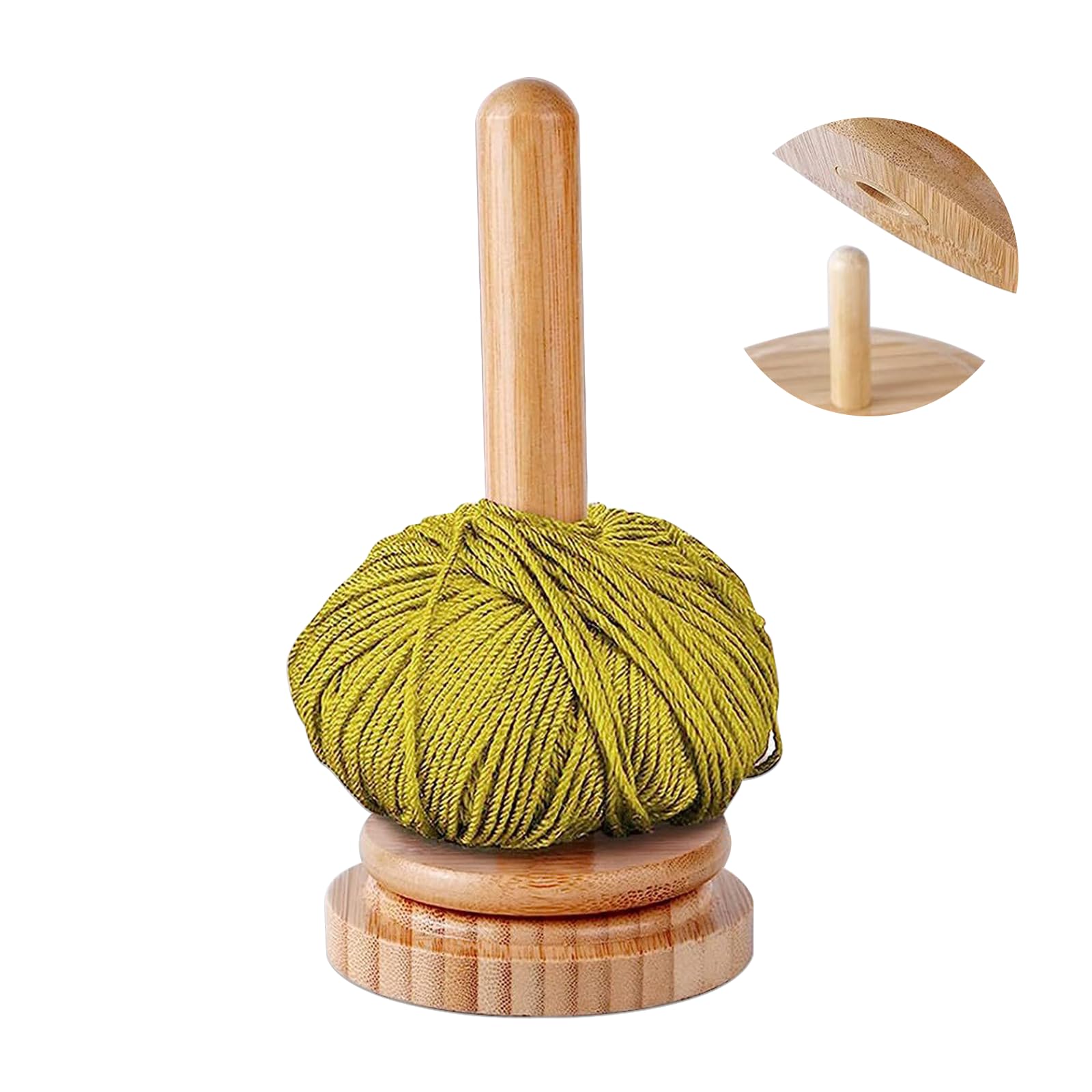 Wollknäuelhalter Holz, Garnhalter für knotenfreies, Wollabwickler mit Kugellager, Vertikale Garnaufbewahrung, Häkelgeschenk für Strickliebhaber, Häkeln Stricken Kunsthandwerk bezuhör Angebot bei HelloDeals