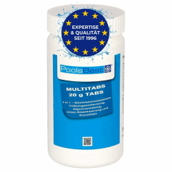 PoolsBest 1kg Chlor Mini Multitabs 5 in 1 I 20g Mini Chlortabletten für Pool/Whirlpool/Aufstellpool & Planschbecken I All in One Poolpflege Tabs I Reinigungstablette für Pools bis 20m³ 1 kg Angebot bei HelloDeals