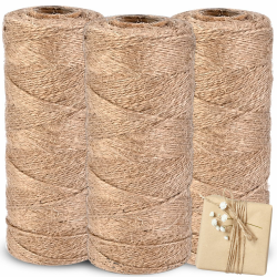 300M Jute-Schnur, Natürliche Braun Juteschnur, 1.5mm Jute-Kordel für DIY Handwerk Bastelschnur Dekokordel Paketschnur Naturfaser Verpackung Bindegarn Angebot bei HelloDeals