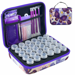 Diamond Painting Zubehör Boxen, 30 Stück Diamant Painting Aufbewahrungsbox Kits für Diamond Painting Bilder Samen Schmuck Strass Perlen DIY Handwerk Lila Klein (30 Stück) Angebot bei HelloDeals