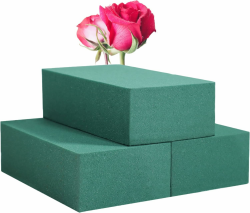 3 Stück Blumensteckschaum - Nasssteckschaum Set 22 x 10 x 7CM Steckmoos, Steckmasse, Steckziegel für Blumengestecke - Steckschwamm, Basteln, Feiern Angebot bei HelloDeals