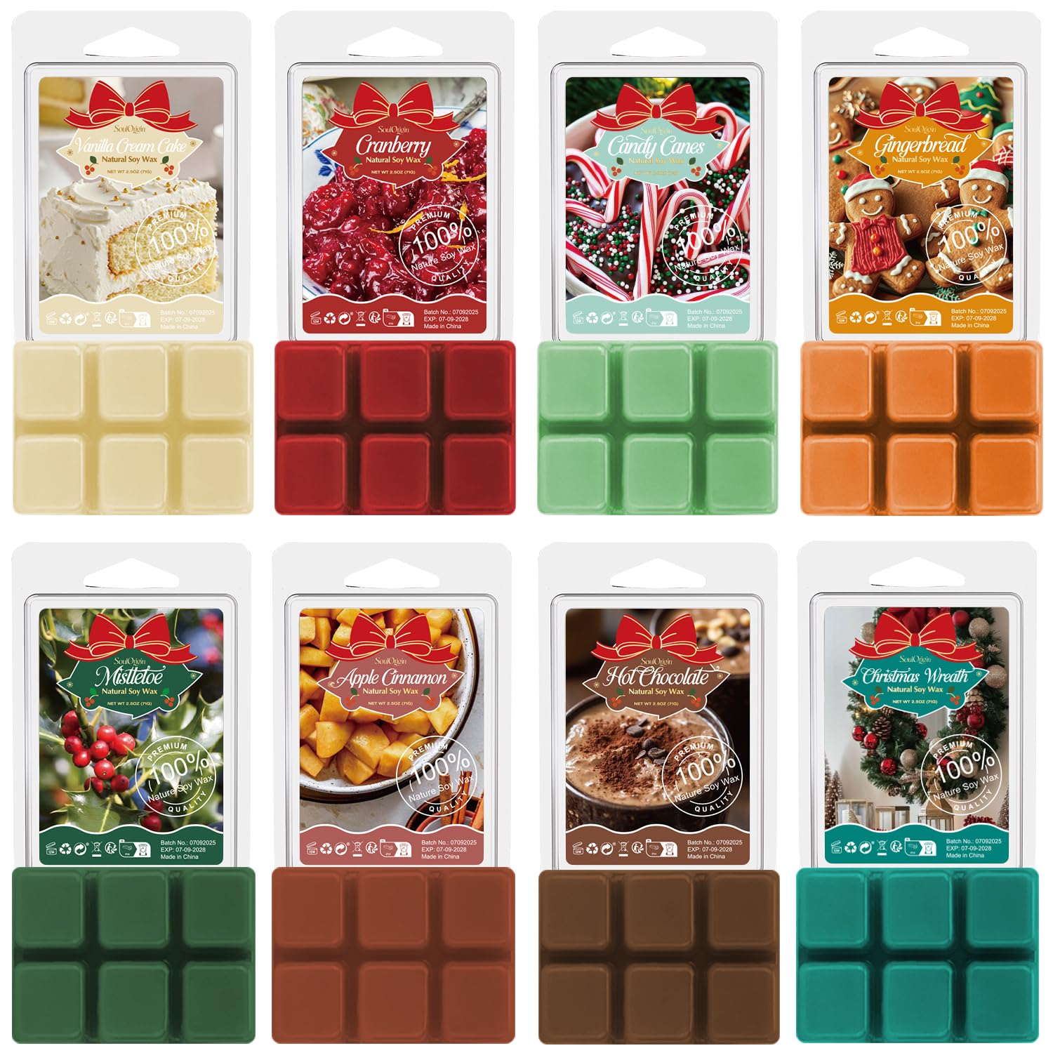Weihnachten Duftwachs Schmelzen, Duftwachs Würfel Geschenk Set, Soja-Wachs für Warmer-Vanille-Creme-Kuchen, Cranberry, Süßigkeiten, Ingebor, Mistel, Apfelzimt, Weihnachtskranz Christmas Angebot bei HelloDeals