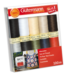 Gütermann creativ Nähfaden-Set mit 10 Spulen Allesnäher 100 m in Basisfarben 10 x 100 m Single basic Angebot bei HelloDeals