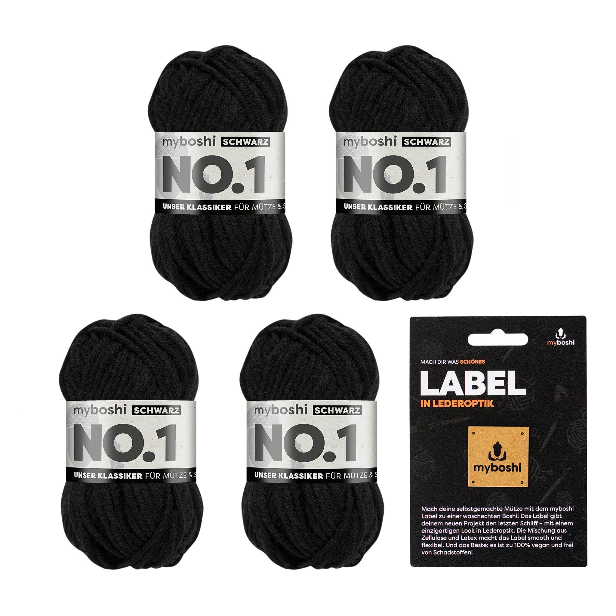 myboshi No.1 Wolle zum Häkeln und Stricken, Schnellstrickgarn, inkl. Label, Strickwolle, Häkelwolle, mulesing-frei, Ll. 55m /50g, 30% Wolle (Merinowolle) Schwarz (Schwarz), 4 Knäuel Schwarz (Schwarz) 4 Knäuel Angebot bei HelloDeals