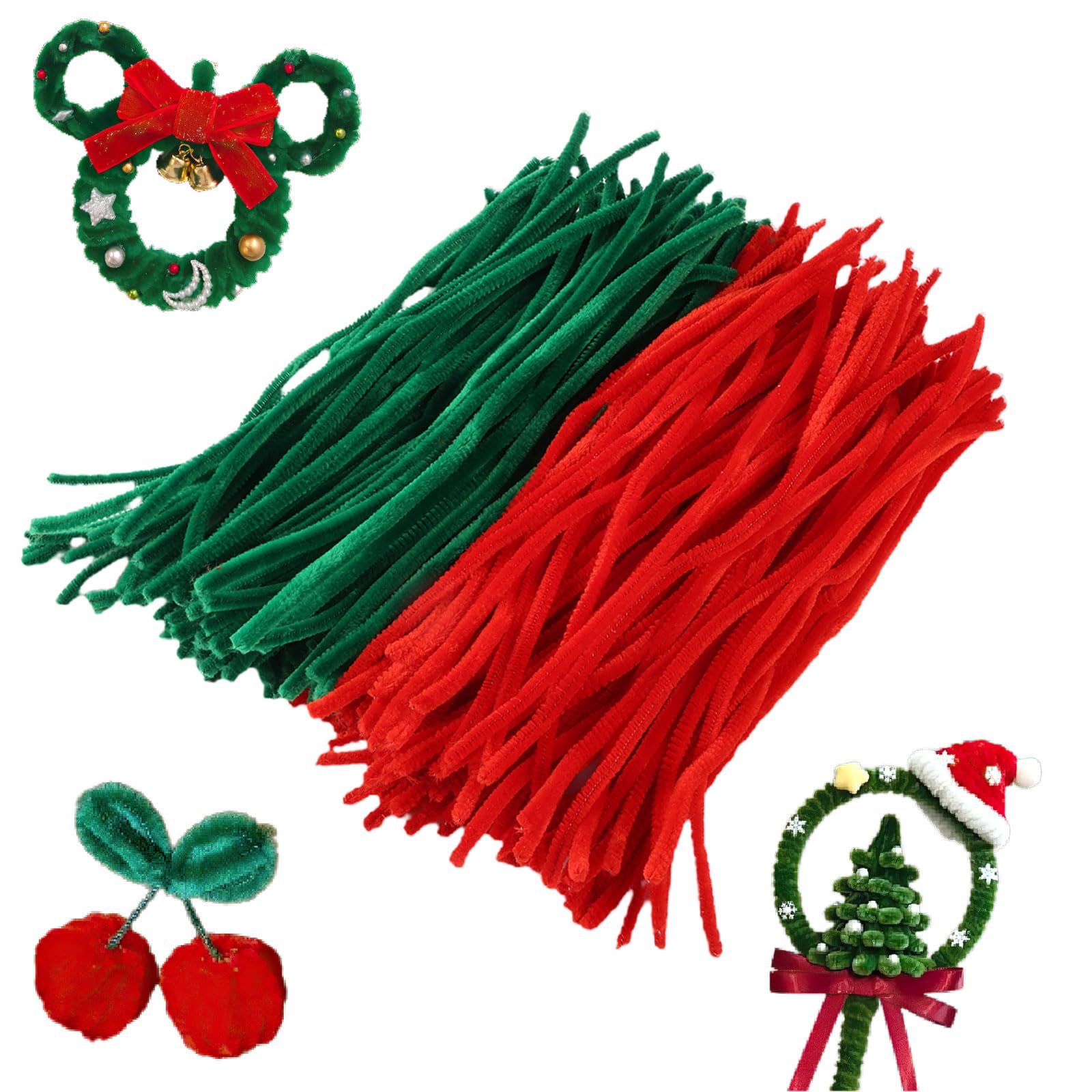 200 Stück Pfeifenreiniger Grün Rot,30CM Pfeifenputzer zum Basteln,Weihnachten Chenilledraht,Pfeifenreiniger für Kreative DIY-Projekte Weihnachtsdekorationen (Rot-grün) Angebot bei HelloDeals