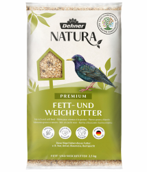 Dehner Natura Premium Wildvogelfutter, Fettfutter / Weichfutter, Ganzjahresfutter artgerecht / kraftspendend , hochwertiges Vogelfutter für Wildvögel, 2.5 kg Angebot bei HelloDeals