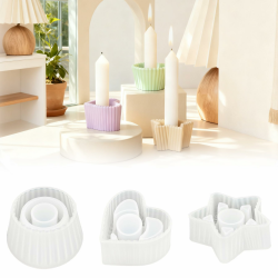 3 Stück Silikonformen Gießformen Kerzenhalter,Silikonform Weihnachten,Kerzenform Giessform,DIY Gießformen Silikon,Kerzen Formen Silikon für Bastelarbeiten Herz Stern Kreis Angebot bei HelloDeals
