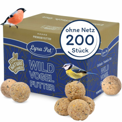 Lyra Pet® | 200 Meisenknödel ohne Netz à 90 g = 18 kg | Vogelfutter für das Ganze Jahr | Energielieferant für Wildvögel | Mineralstoffreiches Wildvogelfutter | Fetthaltig & Nährstoffreich Angebot bei HelloDeals