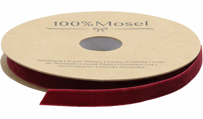 100% Mosel Dekoband Samt, in Bordeauxrot (1 cm x 10 m), Geschenkband in Samt-Optik, edles Schleifenband zum Dekorieren & Basteln, zum Einpacken besonderer Geschenke Angebot bei HelloDeals