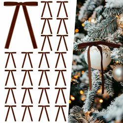 24 Stück Samt Bügen für Weihnachtsbaum Rustikale Samt Weihnachtsornamente Rustikale Bügen für Tür Girande Kranz Geschenk Party Dekoration (Breite von 1cm, Braun) Braun 12,7 x 17,8 cm, Breite von 1 cm Angebot bei HelloDeals