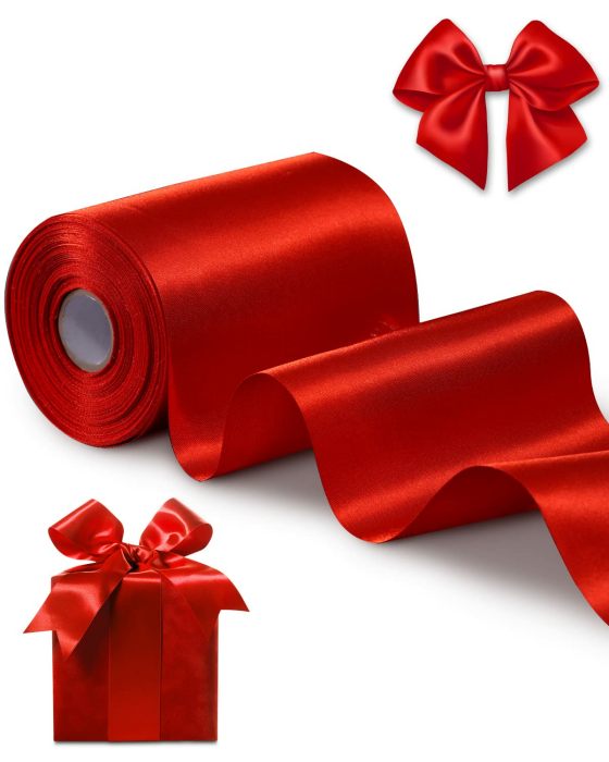 Geschenkband 10cm Breit Satinband Rotes Band für Grand Öffnung, Eröffnungszeremonie, Schleifenband Ringelband für Weihnachten Neujahr Geschenk Hochzeit Valentinstag Deko Rot 10 cm x 20m Angebot bei HelloDeals