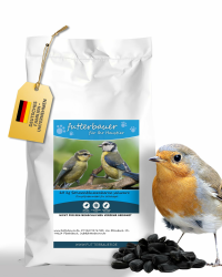 Futterbauer 10 kg Schwarze Sonnenblumenkerne für Vögel, 100% Natur, Hochwertige Energiequelle für Wildvögel, Hoher Fett- & Vitamin-E-Gehalt, Gereinigt & Getrocknet mit Schale, Ernte 2025 Angebot bei HelloDeals