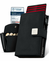 Geldbörse Herren mit Münzfach | Portmonee Herren Klein 9-11 Karten | Geldbeutel RFID Schutz | Portemonnaie | Wallets for Men | Smart Wallet | Kreditkartenetui | Slim Wallet | Kartenetui Black - Matte Black Münzfach Max Angebot bei HelloDeals