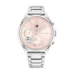 Tommy Hilfiger Multi Zifferblatt Quarz Uhr für Damen mit Edelstahlarmband Pink Angebot bei HelloDeals