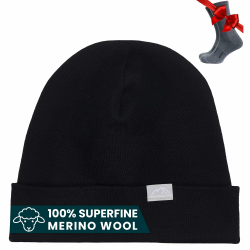 Merino.tech 100% Merino Mütze – Unisex Beanie aus Merinowolle – Warm, Weich & Atmungsaktiv für Herren und Damen Schwarz L-XL Angebot bei HelloDeals