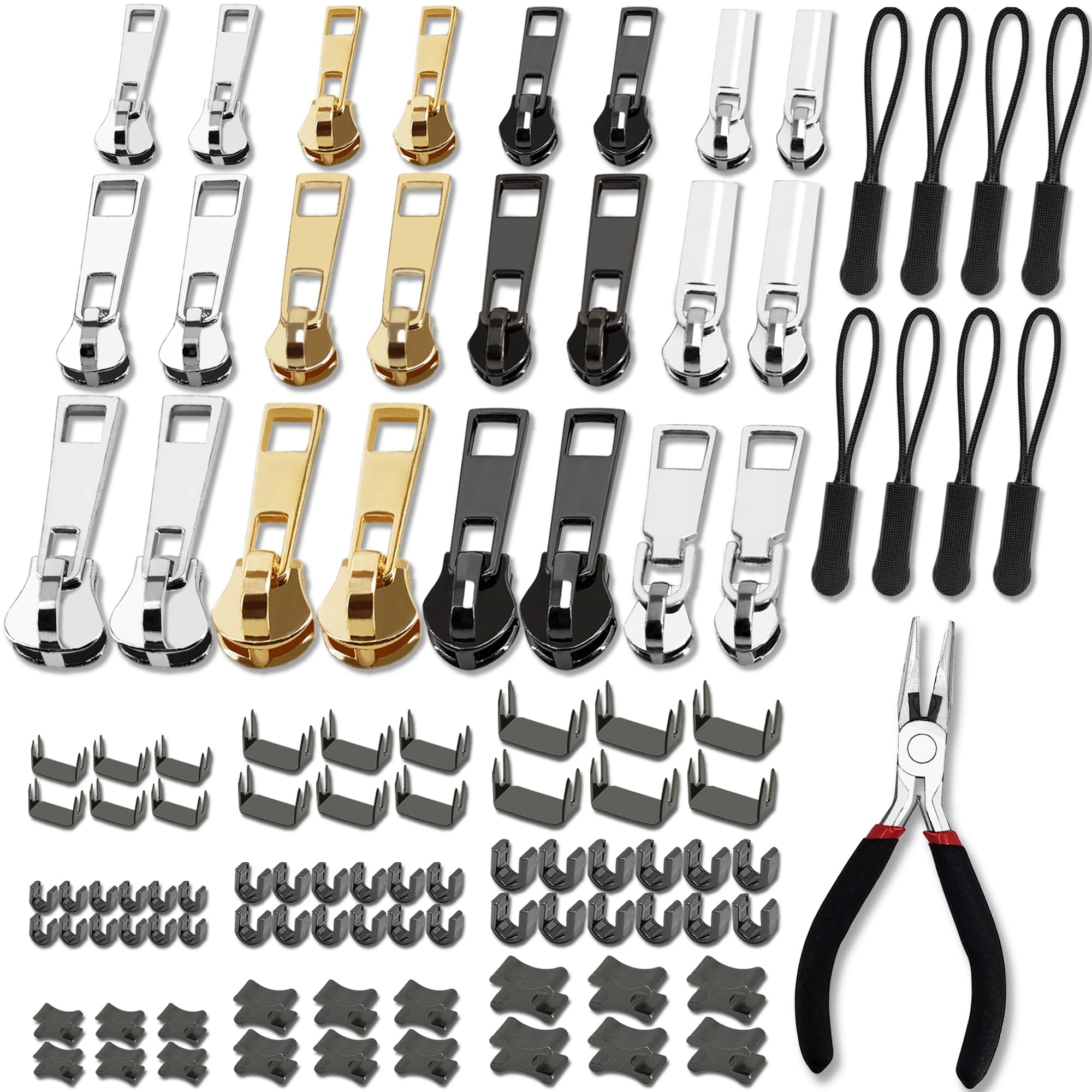 Haraqi 105 Stück Reißverschluss Reparatur Set,Reisverschlussreparaturset Zipper, Ersatz Reissverschluss Zipper, Reißverschluss Reparaturset Zipper(3 Größen: #3/5/8) Angebot bei HelloDeals