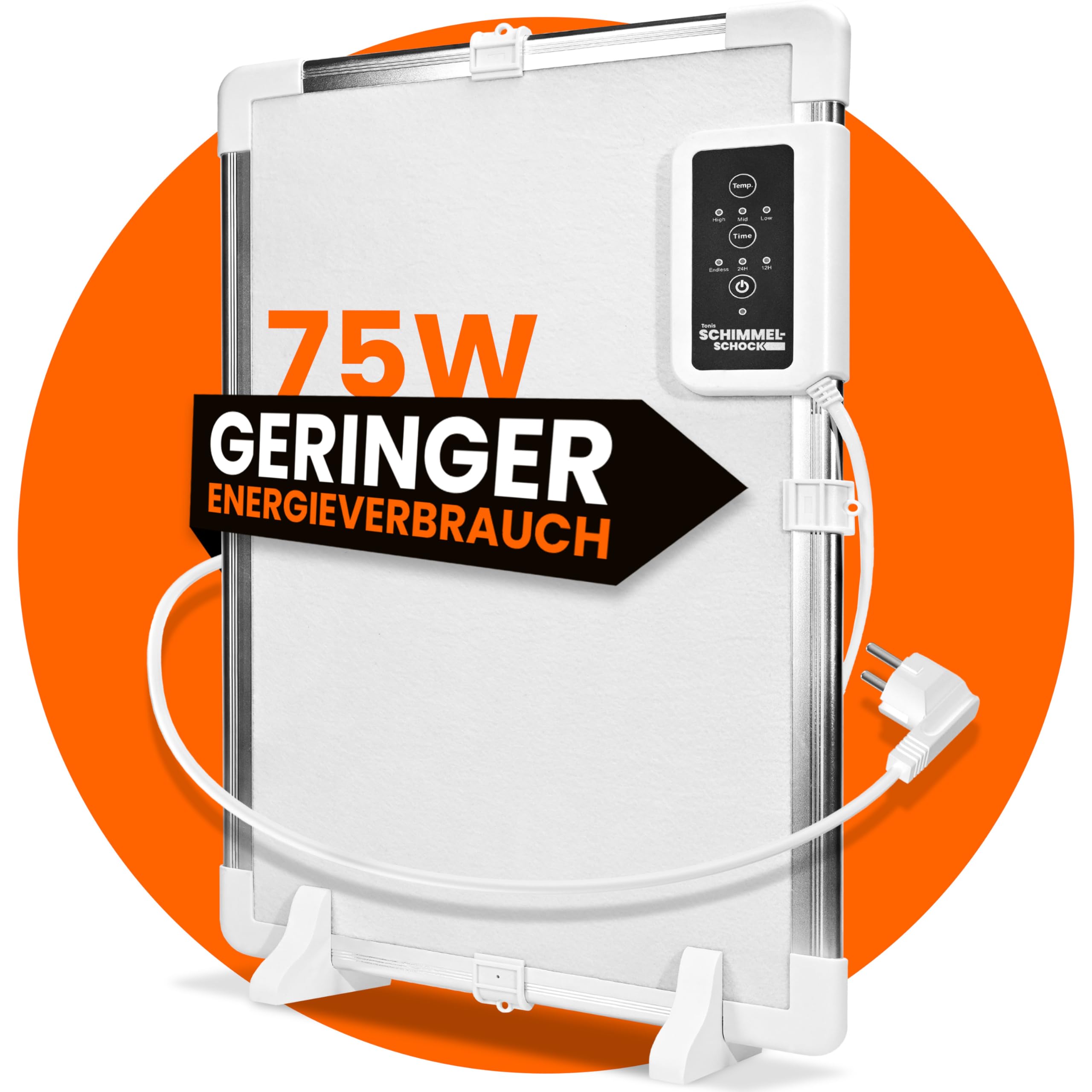 Tonis SCHIMMELSCHOCK Anti-Schimmelheizung zur Schimmelbekämpfung | Trocknet kalte, feuchte Wände & behebt die Ursache für Schimmel ohne Chemie | Thermostat, Timer & Überhitzungsschutz Angebot bei HelloDeals