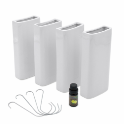 Keramik Luftbefeuchter eckig für Heizkörper 4er Set - 20 x 9 cm - Wasserverdunster zum Einhängen an Heizkörpern - Universal Raumbefeuchter Wasser Verdampfer kabellos Angebot bei HelloDeals