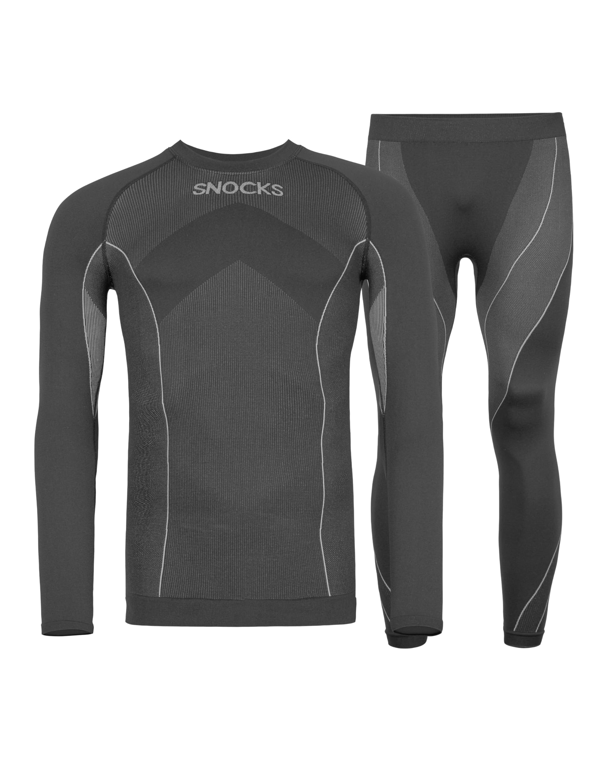 Snocks Thermounterwäsche Herren - Atmungsaktives und warmes Material, Perfekte Passform, Ideal für Verschiedene Sportarten - Skiunterwäsche, Funktionsunterwäsche - Gr. S-3XL Grau mit Daumenloch M Angebot bei HelloDeals