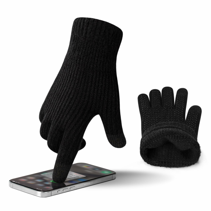 ineepor Alpaka Handschuhe Herren Damen Winter Strickhandschuhe Thermo Warme Wolle Gloves Touchscreen Dünne Grip Weich Rutschfest Flexible Schwarz M Angebot bei HelloDeals