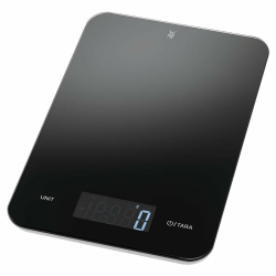 WMF Digitale Küchenwaage schwarz 23 x 15 x 2 cm, Backwaage, Haushaltswaage, Küchenwaage digital, Sicherheitsglas, grammgenau, Tara-Funktion, 5kg Maximalgewicht, schwarz Single Angebot bei HelloDeals