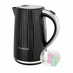 Russell Hobbs Wasserkocher [1,7L 2400W] Eden Schwarz, Edelstahlakzente (herausnehmbarer Kalkfilter,Deckelöffnung per Knopfdruck,Wasserstandsanzeige, leuchtender Schalter, BPA frei) Teekocher 27361-70 1.7 Liter Schwarz Angebot bei HelloDeals