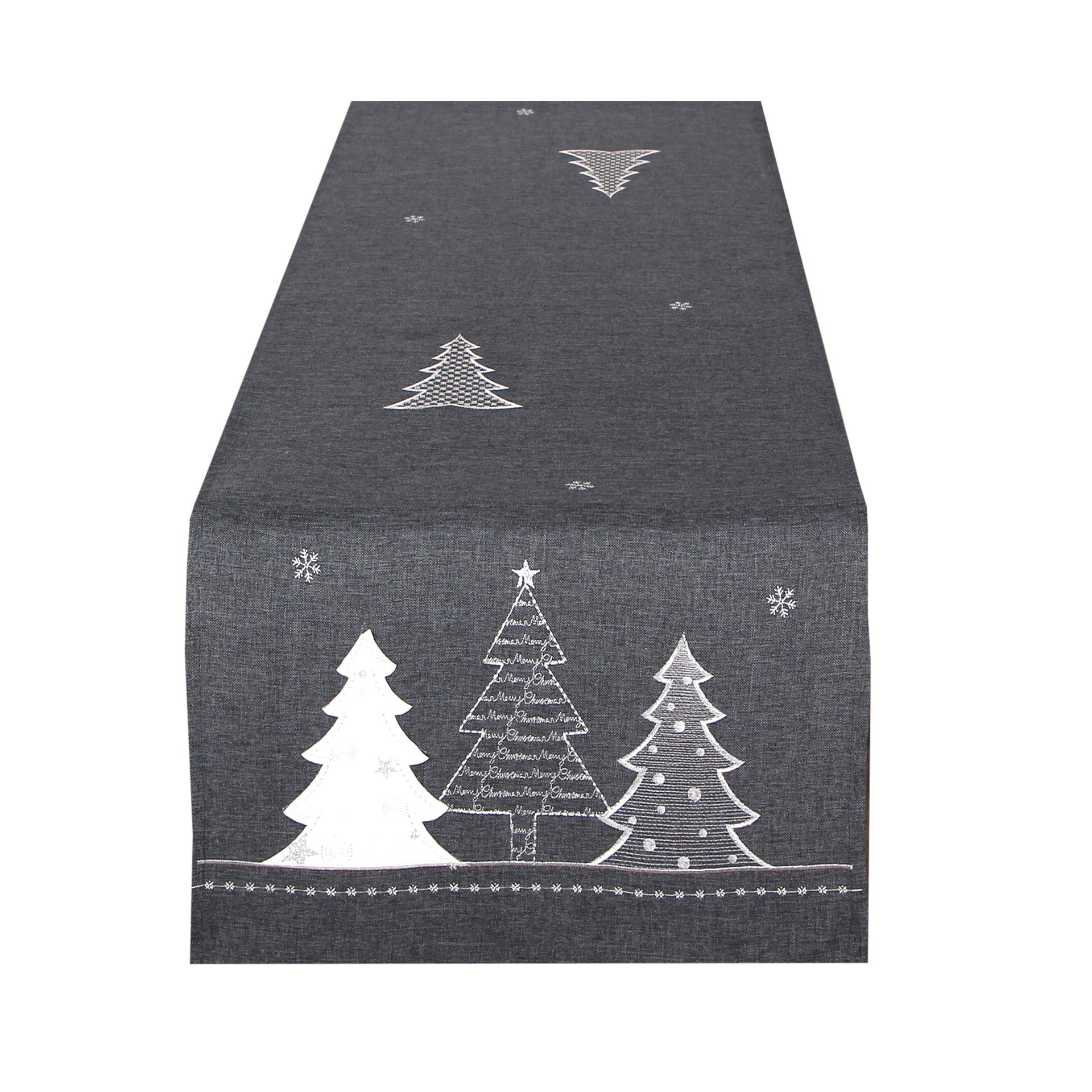 Tischläufer WINTERWALD grau, 40x140 cm, Moderne Tischdecke zu Weihnachten 140 x 40 cm (Rechteckig) Angebot bei HelloDeals