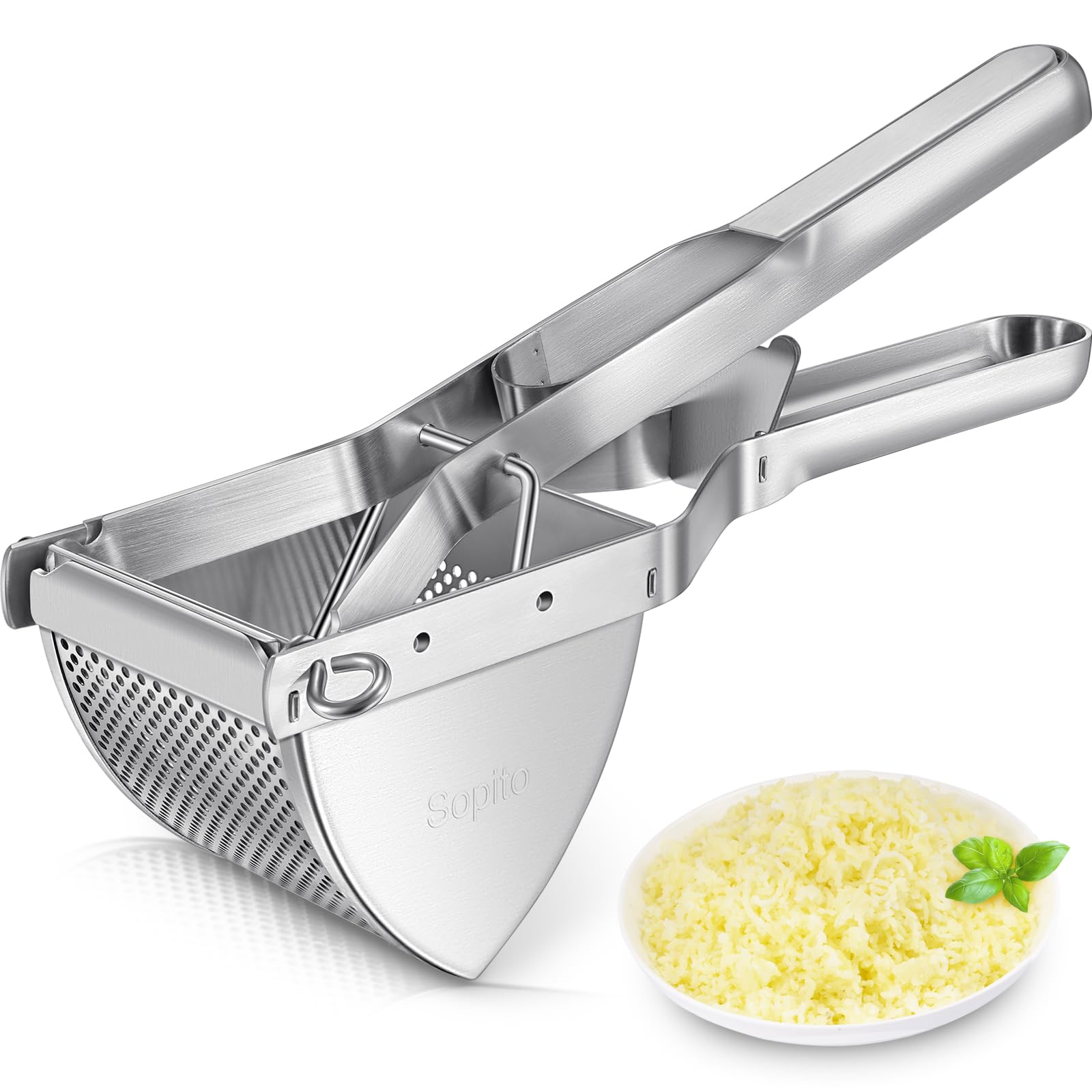 Kartoffelpresse, Sopito Kartoffelpresse Edelstahl Obst und Gemüse kartoffelstampfer für Cremige Flauschige Kartoffelpüree und Lebensmittelrezept Silber Angebot bei HelloDeals
