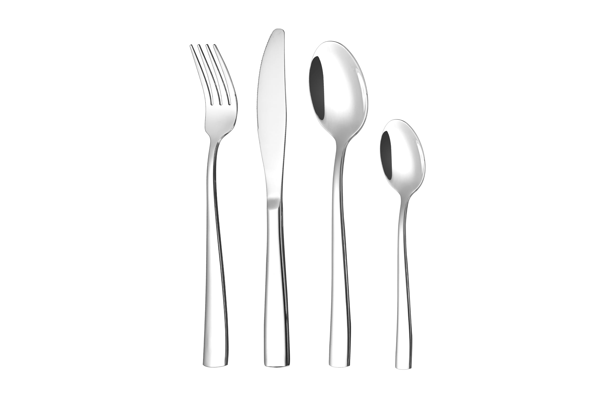 Otto Koning Leipzig, Besteck Set 6 Personen, Essbesteck Set 24 teilig, Besteck Edelstahl, Hochglanzpoliert, Dicke 3 mm. Modernem und Schlichtem Design. 24 - teilig Silber Angebot bei HelloDeals