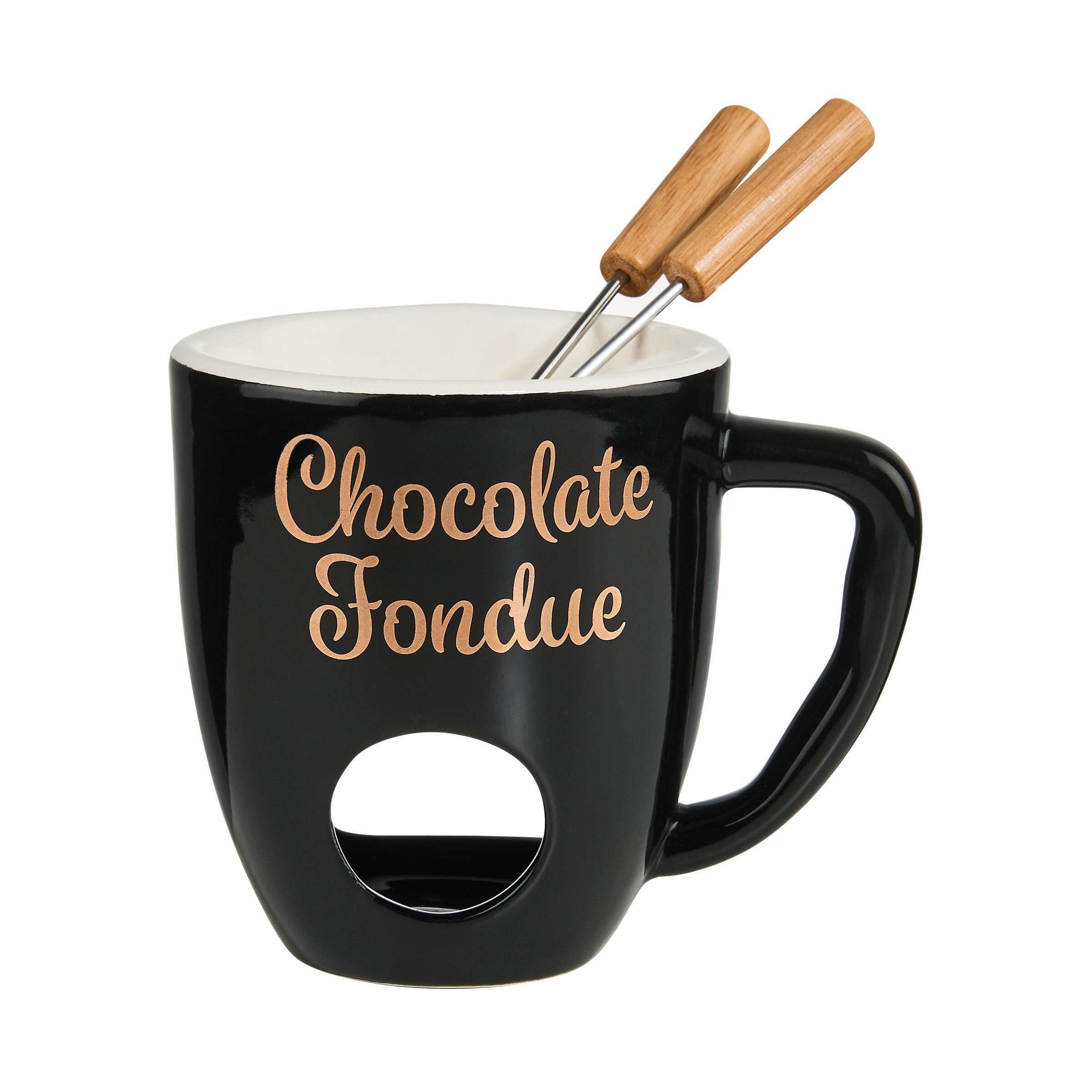 BUTLERS Schokofondue Tasse 200ml Teelichthalter, Schokoladenfondue 2 Personen Fondue-Set Porzellan -CHOCOLATE FONDUE Tasse zum Schokolade Schmelzen Weihnachten Mini Schokobrunnen Tasse für Teelicht Angebot bei HelloDeals