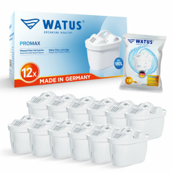 Wasserfilter Kartuschen, für Brita Maxtra+ und Maxtra, Style, Marella, Elemaris, für Ersatz Brita Filterpatronen, Made in Germany (12) 12 Pack Angebot bei HelloDeals