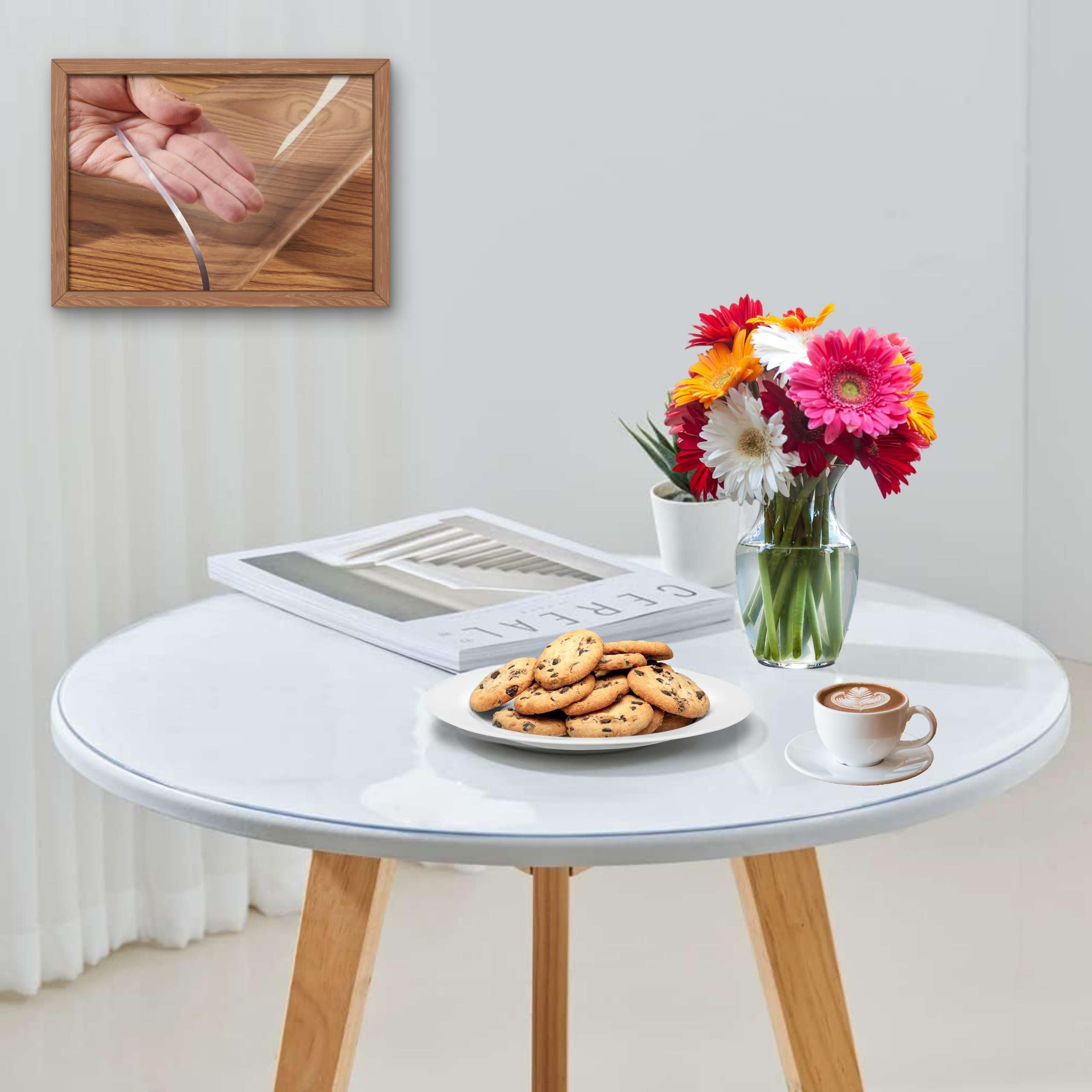 Artwelt Tischdecke Transparent Rund 2.0mm Tischfolie Glasklar Folie Tischschutz Wasserdicht Abwaschbar Wunschmaß Tischschutzfolie für Runde Tische Durchmesser 110cm 110 cm (Rund) Angebot bei HelloDeals