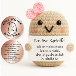 Pocket Hug Positive Kartoffel, Kreative Strickwolle Kartoffel Puppe und Kleine Umarmung Glücksbringer (Roségold), Mutmacher Geschenk, Gute Besserung, Einschulung Geschenk Angebot bei HelloDeals
