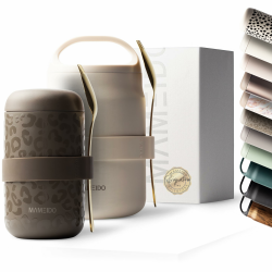 MAMEIDO Thermobehälter für Essen 500 ml, Müslibecher to go Edelstahl, Thermobecher Essen auslaufsicher, Ideal für Joghurt, Porridge, Brei, Suppen & Eis (Wild Allure) 500 ml Wild Allure Angebot bei HelloDeals