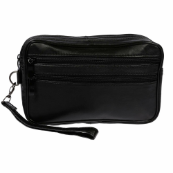 Christian Wippermann Handgelenktasche Herren Echt Leder - 22x13,5x6 cm - Zwei Große Fächer mit Reißverschluss - Abnehmbare Trageschlaufe - Herren Handgelenktasche Leder Klein, Herrentasche Angebot bei HelloDeals