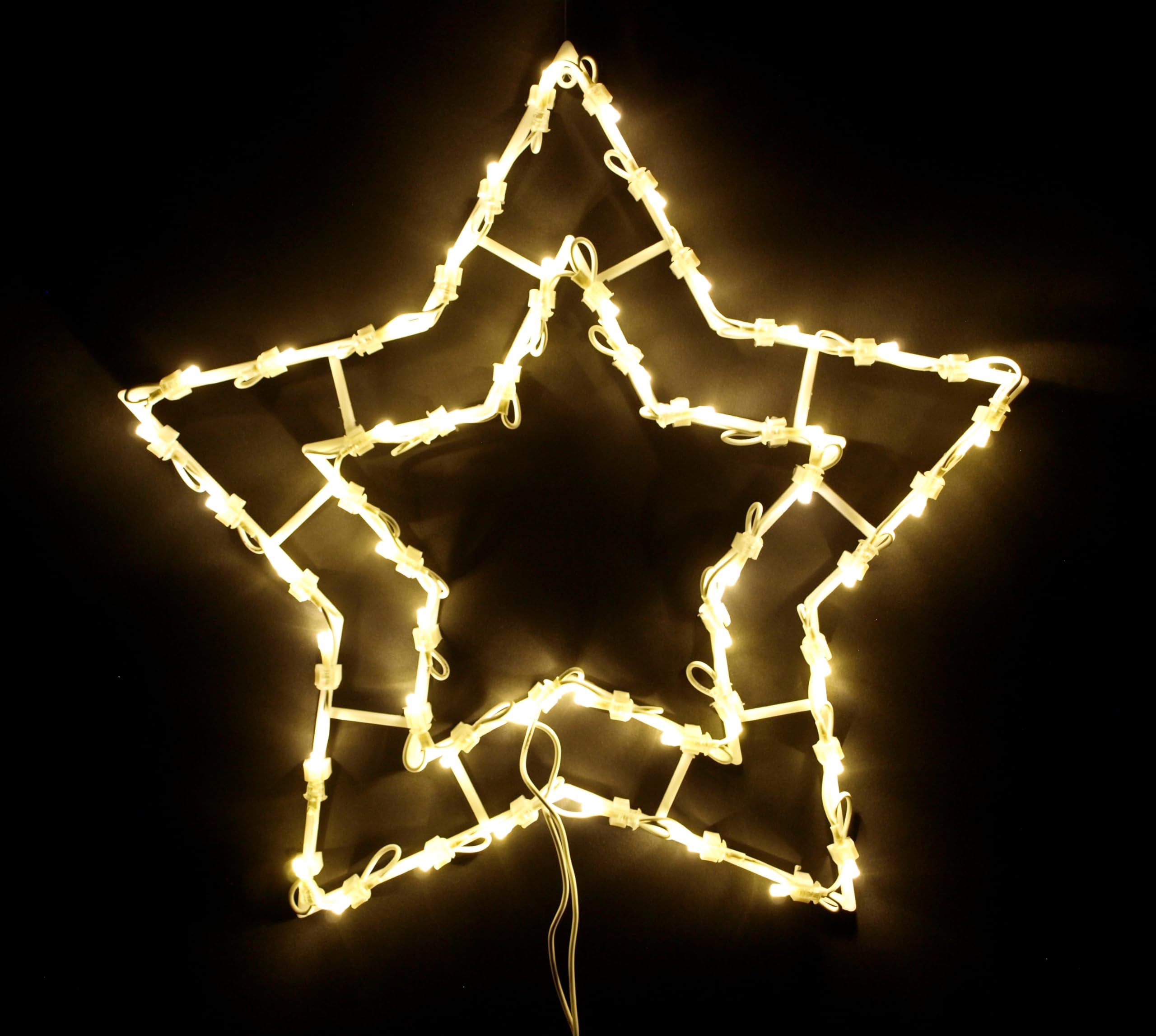 DEGAMO Fensterbild beleuchtet 41cm mit 50 LED, Motiv Stern, mit Saugnapf, Netzbetrieb 230V, Weinachtsdekoration 230V Stern, 41cm Angebot bei HelloDeals