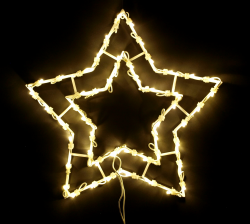 DEGAMO Fensterbild beleuchtet 41cm mit 50 LED, Motiv Stern, mit Saugnapf, Netzbetrieb 230V, Weinachtsdekoration 230V Stern, 41cm Angebot bei HelloDeals