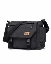 Umhängetasche Herren,Robuste Canvas Messenger Bag mit Mehreren Taschen & Verstellbarem Gurt, Vintage Crossbody Bag Hobo Arbeitstasche Unisex Schultertasche für Beruf, Reise, Alltag(Schwarz) Angebot bei HelloDeals