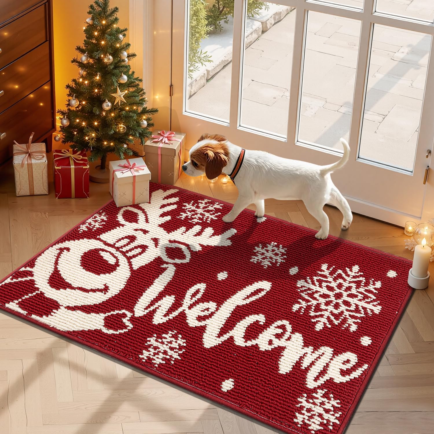 SHACOS Weihnachten Fußmatte Innen Fussmatte Aussen Schmutzfangmatte, Schlingenflor rutschfeste Fußabtreter, Fussmatten Haustür, Eingangsteppich, Geschenke zur Weihnachtsdekoration, Elch, 60 x 90 cm Rot Elch 60 x 90 cm (Rechteckig) Angebot bei HelloDeals