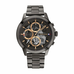 Tommy Hilfiger Analoge Multifunktions-Quarzuhr für Herren mit Edelstahl- oder Lederarmband Grau Angebot bei HelloDeals