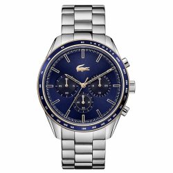 Lacoste Chronograph-Quarzuhr der Boston Kollektion für Herren mit Leder- oder Edelstahlarmband in Glieder- oder Mesh-Design Blue Metal Angebot bei HelloDeals