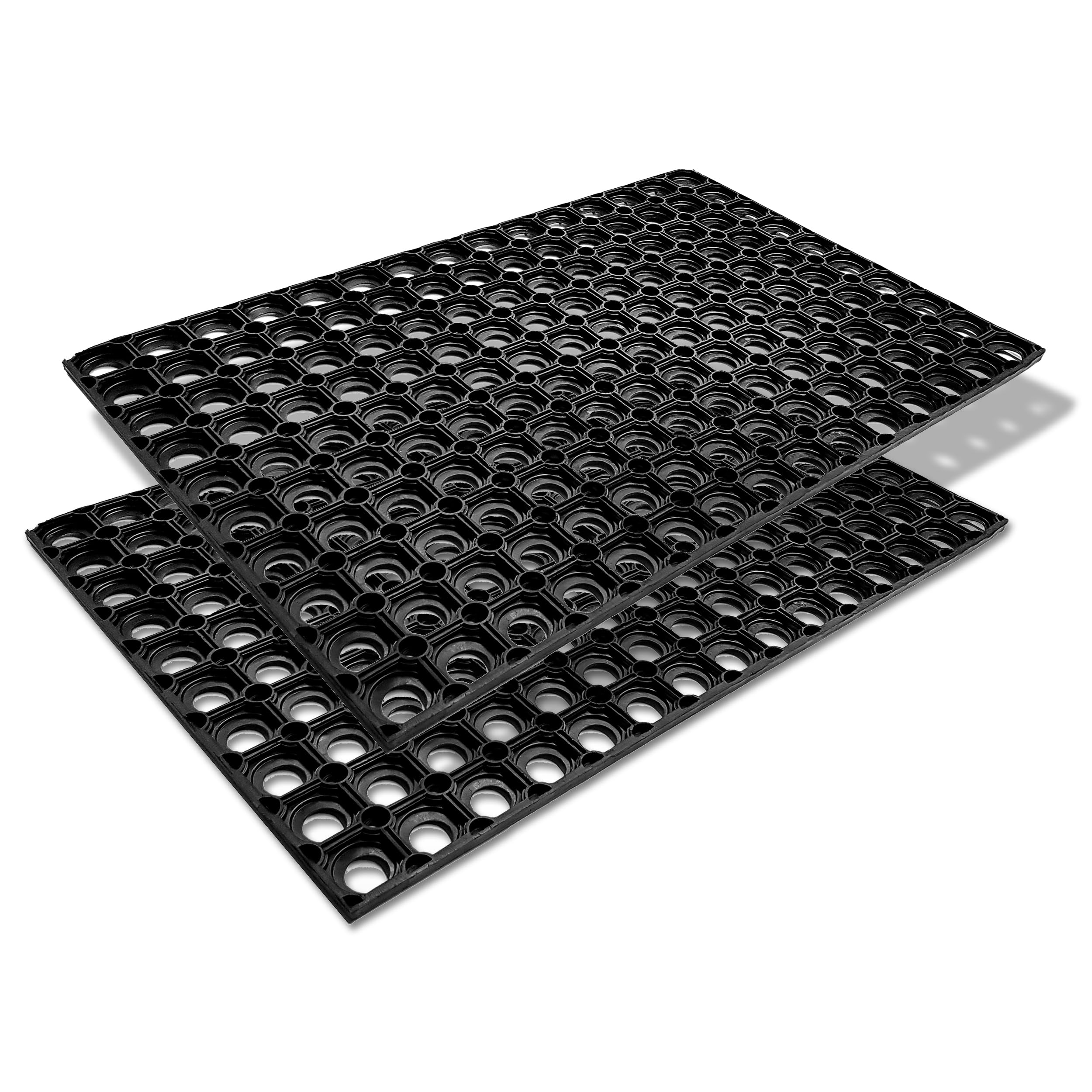 Fußmatte schwarz Gummimatte - rutschfeste Türmatte 40x60 cm 2er Set- strapazierfähiger Fußabstreifer - Fußabtreter außen Gummi - Schmutzfangmatte 40 x 60 cm - 2er Set Angebot bei HelloDeals