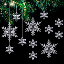 25 Stück Acryl Schneeflocken Christbaumschmuck, Anhänger Deko, Weihnachtsbaumschmuck Hängende Ornamente für Weihnachten Party Hochzeit Dekoration Klar Angebot bei HelloDeals