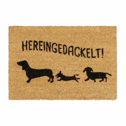Relaxdays Fußmatte Kokos "Hereingedackelt", Kokosmatte Hundemotiv, Türmatte Innen & Außen, Türvorleger 40x60 cm, natur, 1 Stück Angebot bei HelloDeals